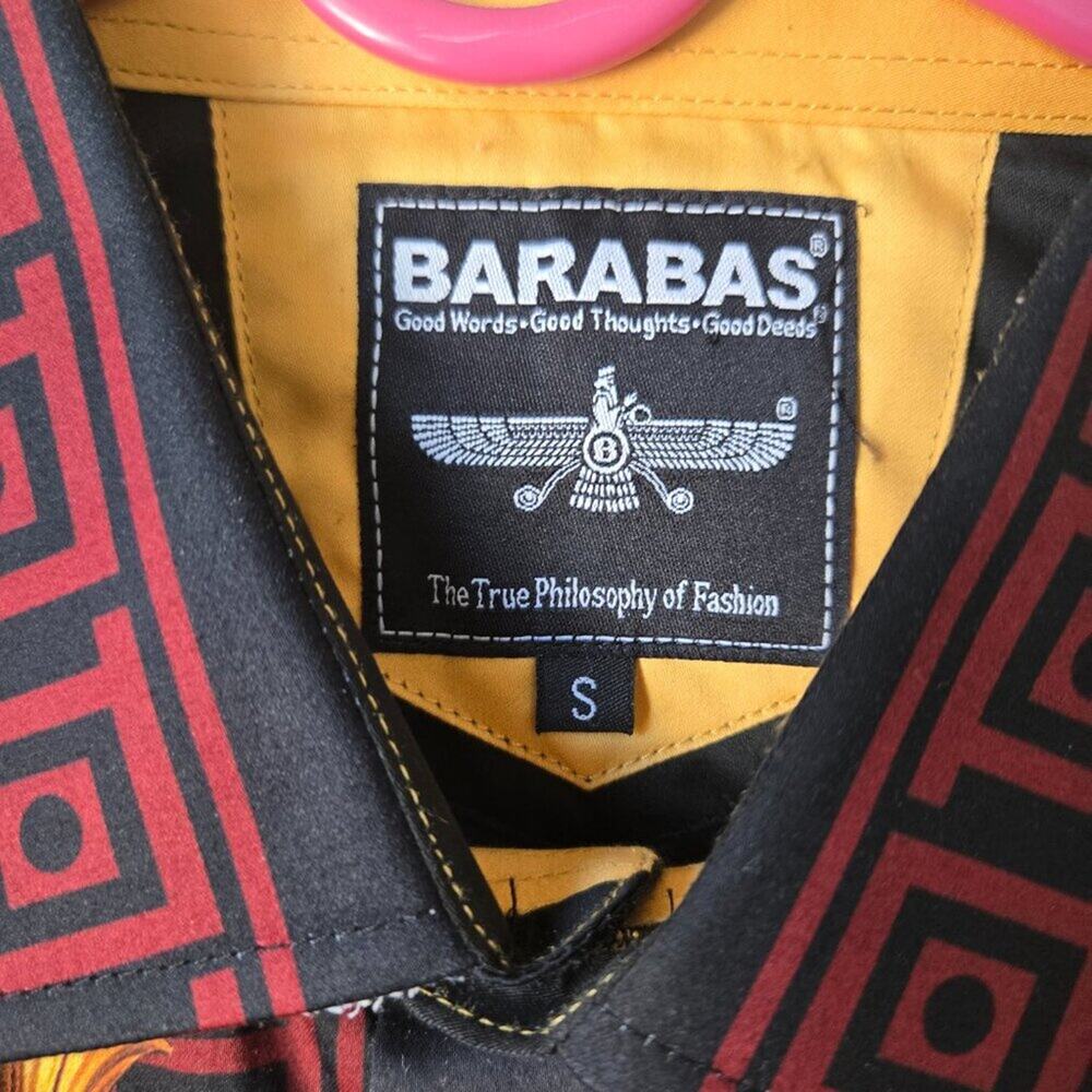 Barabas Hibiscus Rhinestone Long Sleeve Men's Shirt Size Small - Picture 3 of 3